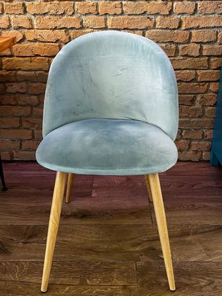 Sillas de comedor terciopelo teal (4 unidades )