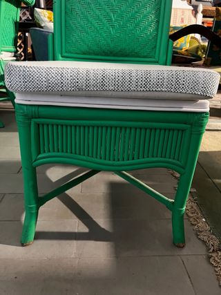 Juego 8 sillas  Comedor Chippendale Ratán Verde