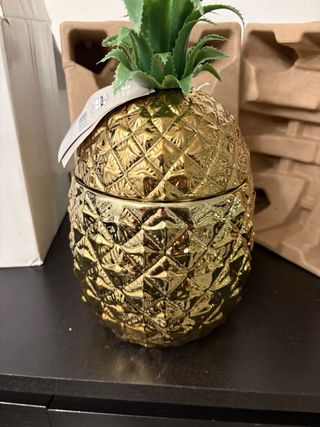 Cubitera Piña Dorada Cerámica