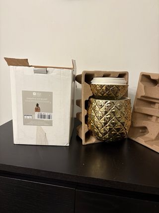 Cubitera Piña Dorada Cerámica