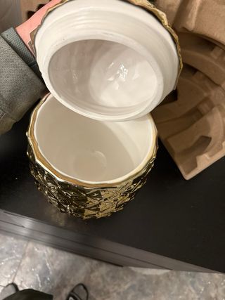 Cubitera Piña Dorada Cerámica