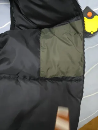 Chaleco Zara Plumas Talla M Verde Oliva