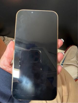 iPhone 13 Pro Max Dorado con Funda Morada