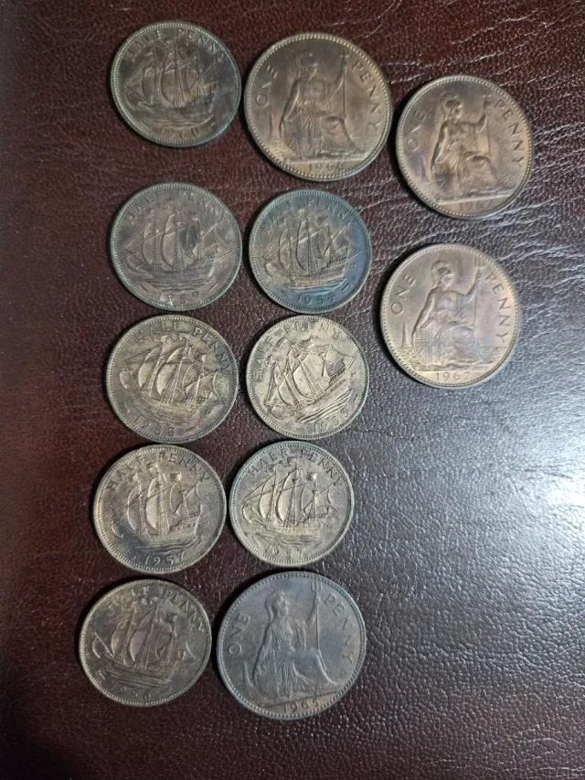 Lote de 12 monedas Isabel II
