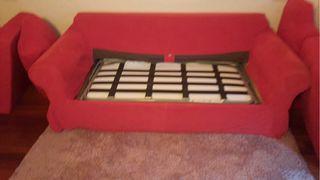 Divano letto francese rosso IKEA 120cm con slatted frame