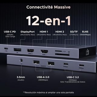 UGREEN Dock hub 12 en 1 USB-C