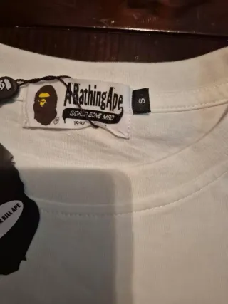 Camiseta Bape Streetwear Azul y Blanca