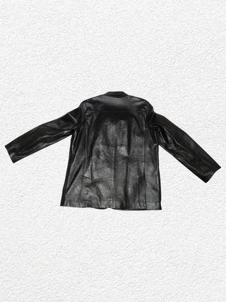 Chaqueta de piel auténtica negra Talla 52