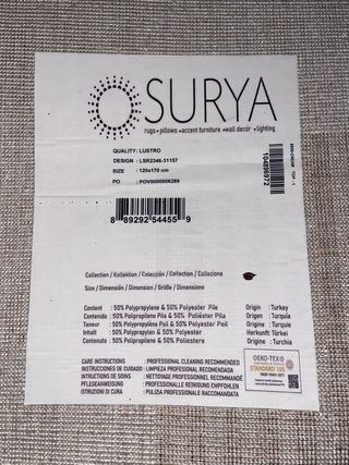 Alfombra gráfica beige y gris