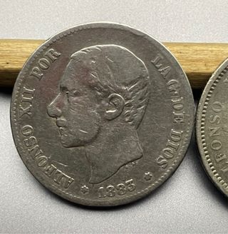 2 Pesetas Alfonso XII 1883 y Alfonso XIII 1905