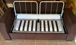 Sofá cama 2 plazas marrón