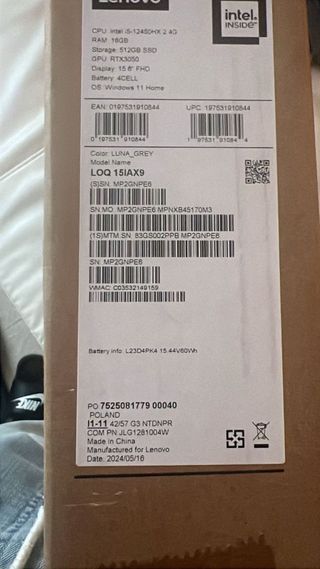 Portatil lenovo y Ratón Gamer Logitech G502