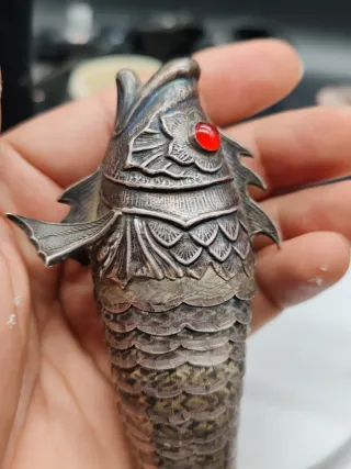Raro Pesce Articolato Argento 925