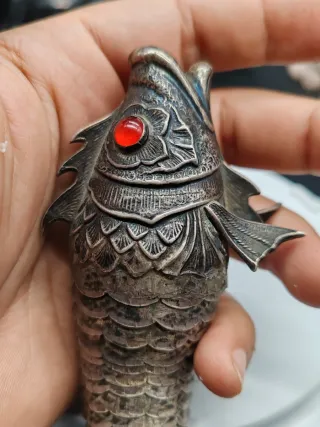 Raro Pesce Articolato Argento 925