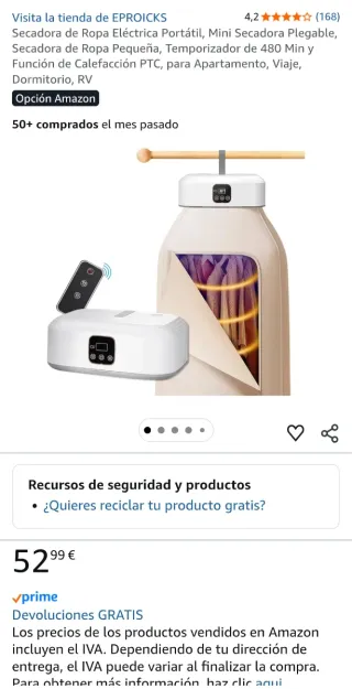 Secadora de ropa portátil