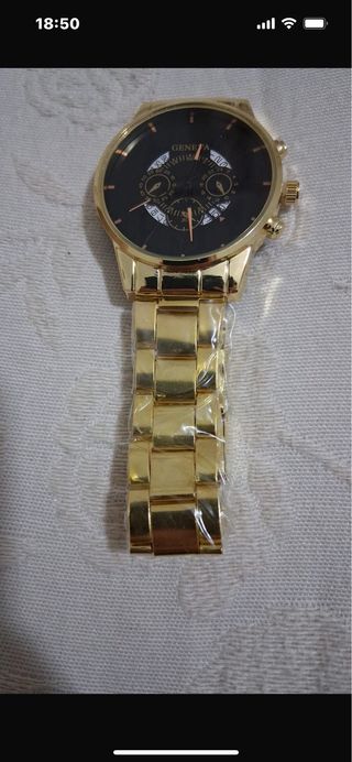 Reloj Geneva Dorado y Negro