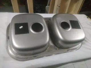 Fregadero doble seno inoxidable