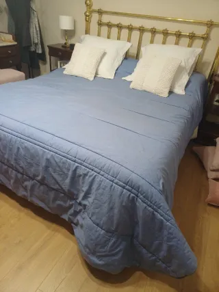 Colcha Edredón Reversible Cama 150 Azul