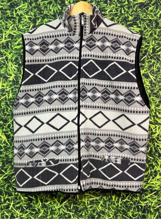 Gilet Vintage Double Face Fantasia Geometrica