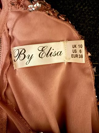 Vestido de fiesta lentejuelas oro rosa