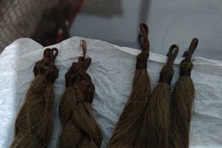 Mallas y rodetes fallera rubio