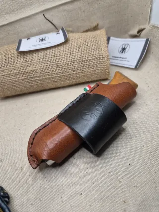 Custodia Opinel 9 cuoio orizzontale su cintura