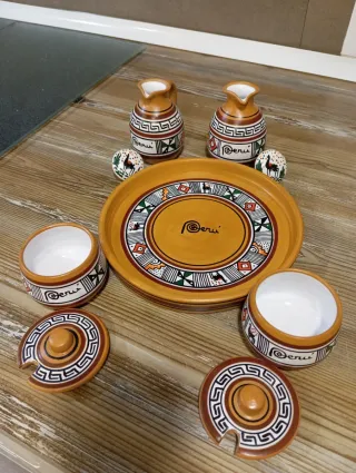 Juego Aceitera/Especiero Perú Cerámica