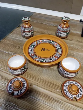 Juego Aceitera/Especiero Perú Cerámica