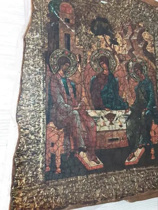 URGENTE!ANTIGUO ICONO DE LA TRINIDAD.SIGLO XIX-XX.