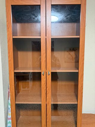 Mueble salón + Vitrina madera