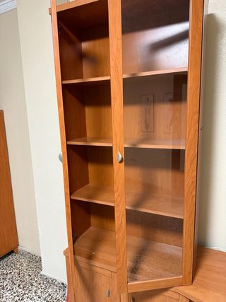 Mueble salón + Vitrina madera