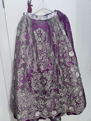 Vestido de Fallera Morado y Plateado