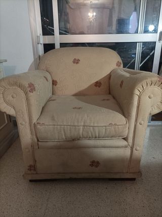 Sillón individual tela floral