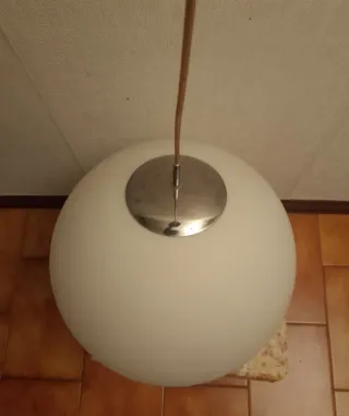 Lampadario sfera vetro e metallo