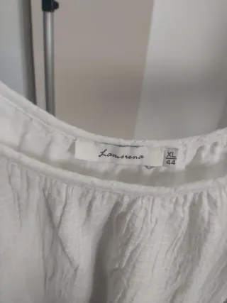 Vestido blanco tirantes bordado Lamorena XL