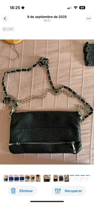 Bolso negro efecto piel