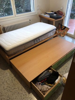 Cama nido individual con cajones con colchón