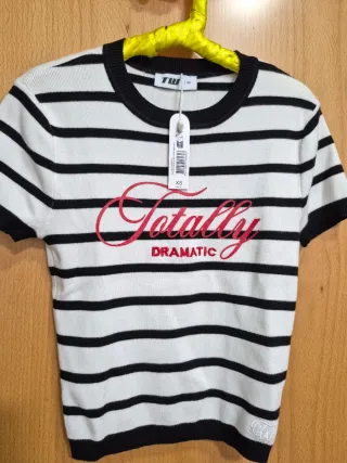 Top Tally Weijl Rayas Negras y Blancas