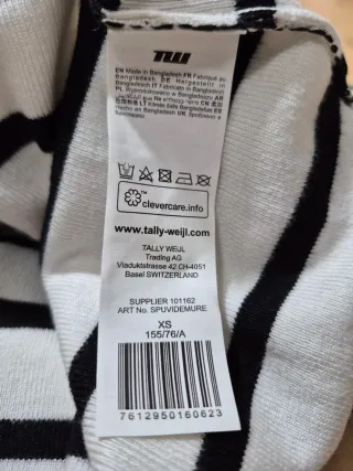 Top Tally Weijl Rayas Negras y Blancas