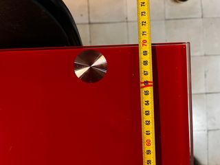 Mesa Cocina Ikea Cristal Rojo y Metal 110 largo 75