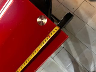 Mesa Cocina Ikea Cristal Rojo y Metal 110 largo 75