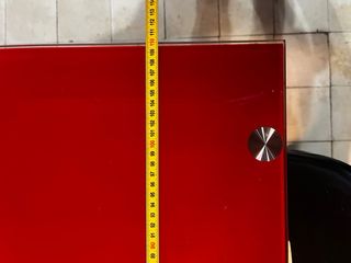 Mesa Cocina Ikea Cristal Rojo y Metal 110 largo 75