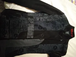 Abrigo Desigual Talla 34 Negro/Gris