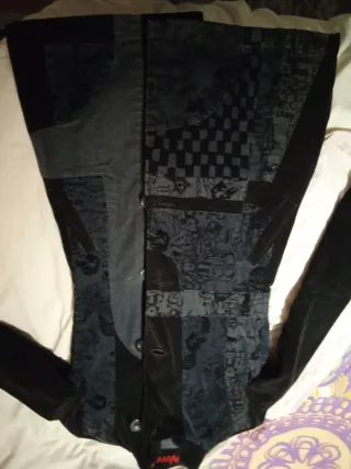 Abrigo Desigual Talla 34 Negro/Gris
