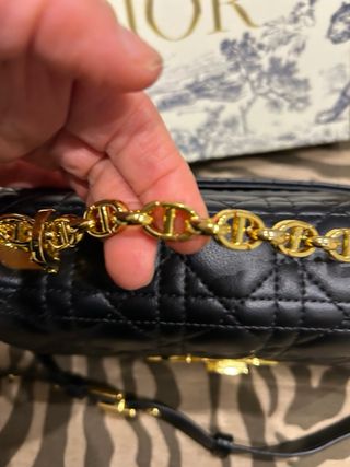 Tracollina Dior Pelle Trapuntata Nera