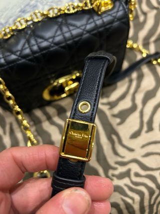 Tracollina Dior Pelle Trapuntata Nera