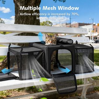 Pecute transportín gato expandible gris oscuro