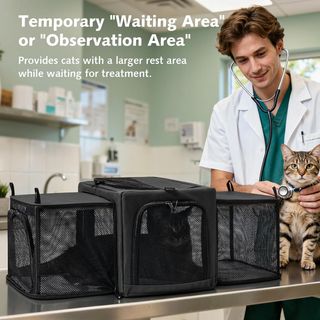 Pecute transportín gato expandible gris oscuro