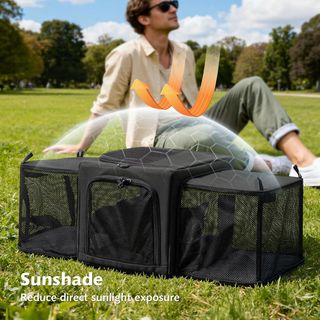 Pecute transportín gato expandible gris oscuro