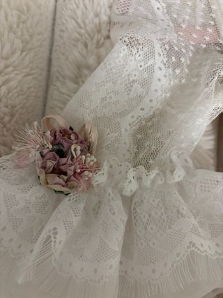 Vestido de Comunión Niña Blanco y Rosa